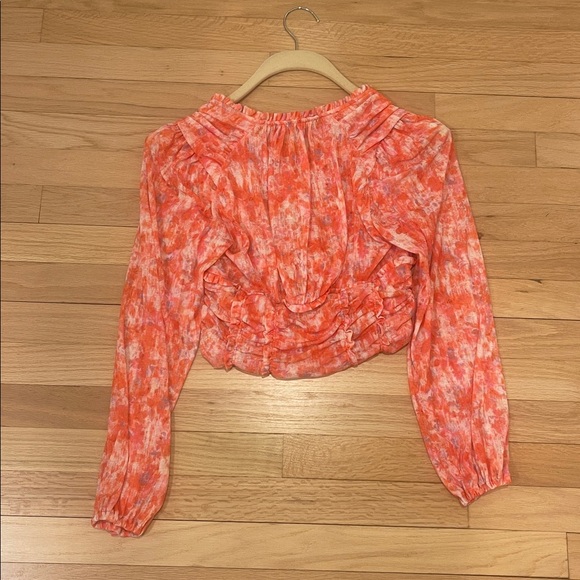 Anthropologie Coral Floral Blouse size S - Picture 7 of 7